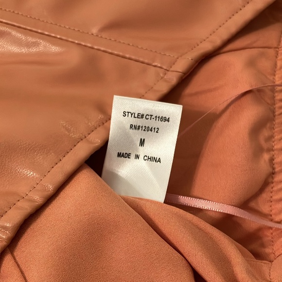 Cotton Candy LA Peach Faux Leather Strapless Corset Top - Picture 3 of 5